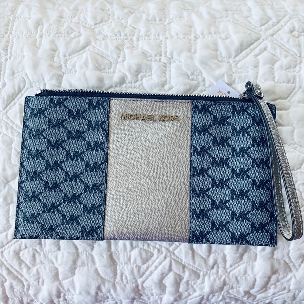 NWT Michael Kors zip clutch